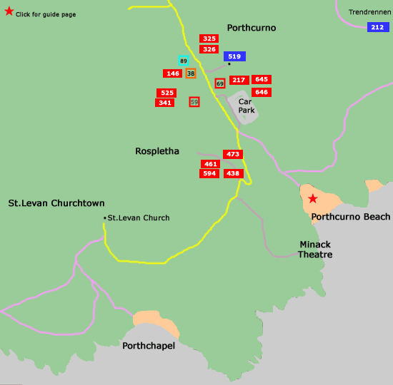 Porthcurno Area Map Cornwallfarwest Holiday Website
