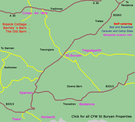 St Buryan Map